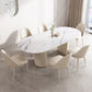 Modern Leatherwear Dining Table Set 1/4/5/7 Pieces Dinette Set with White Sintered Stone