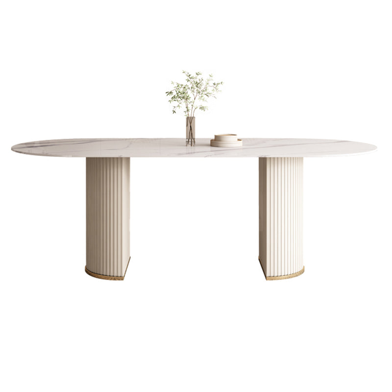 Modern Leatherwear Dining Table Set 1/4/5/7 Pieces Dinette Set with White Sintered Stone
