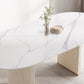 Modern Leatherwear Dining Table Set 1/4/5/7 Pieces Dinette Set with White Sintered Stone