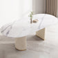 Modern Leatherwear Dining Table Set 1/4/5/7 Pieces Dinette Set with White Sintered Stone