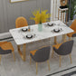 Glam Iron Dinette Set 1/2/5/7 Pieces Rectangle Dining Table Set with White Sintered Stone