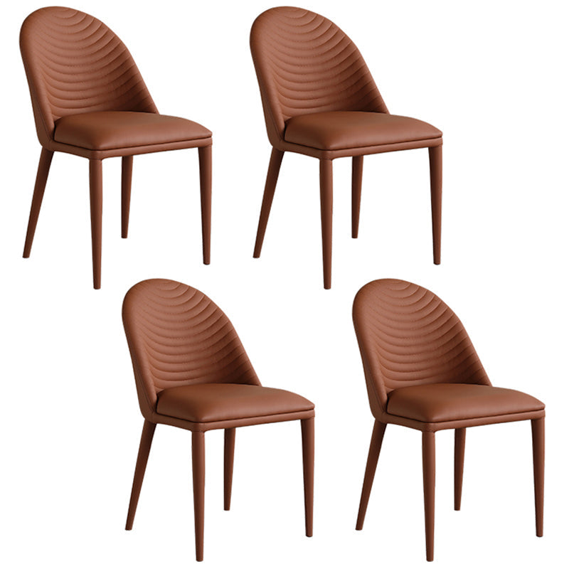 Modern Round Dinette Set 1/4/5/7 Pieces Sintered Stone Dining Table Set with Turntable 4 Brown Chairs Clearhalo 'Dining Room Sets' 'Dining Tables & Seating' 'dining_room_set' 'furn' 'furn_dining_room_set' 'Furniture' 'Kitchen & Dining Furniture' 5097503