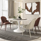 Modern Round Dinette Set 1/4/5/7 Pieces Sintered Stone Dining Table Set with Turntable 5 Pieces: Table, 4 Chairs Clearhalo 'Dining Room Sets' 'Dining Tables & Seating' 'dining_room_set' 'furn' 'furn_dining_room_set' 'Furniture' 'Kitchen & Dining Furniture' 5097506