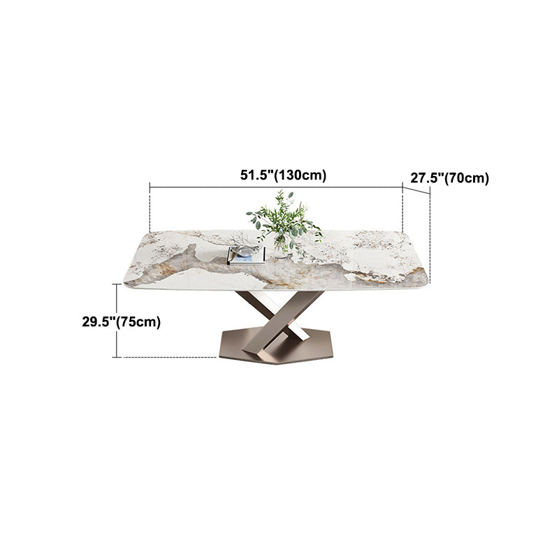 Nordic Sintered Stone Top Dining Set Rectangle 1/4/5/7 Pieces Dining Room Table Set