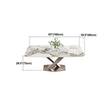 Nordic Sintered Stone Top Dining Set Rectangle 1/4/5/7 Pieces Dining Room Table Set