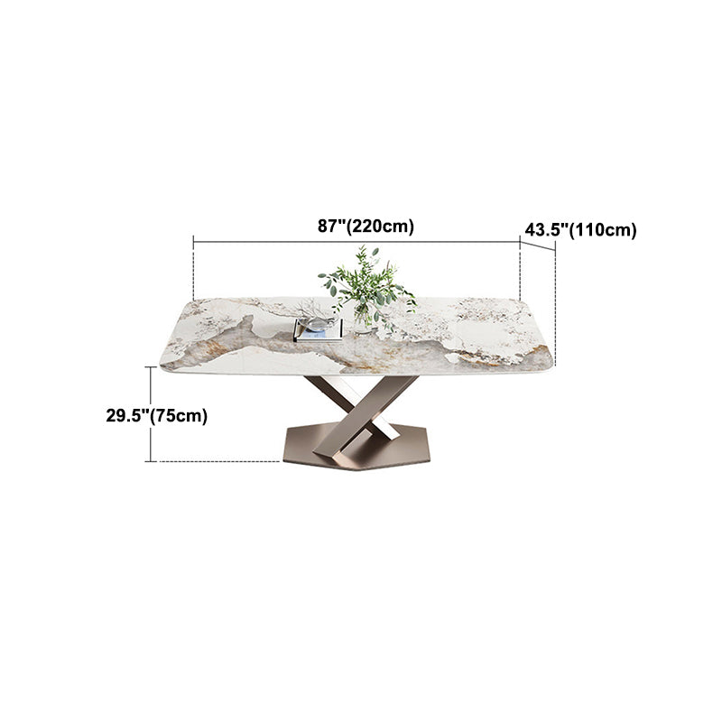 Nordic Sintered Stone Top Dining Set Rectangle 1/4/5/7 Pieces Dining Room Table Set