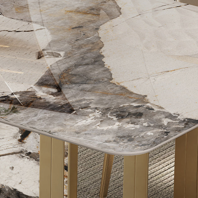 Luxury Sintered Stone Top Dining Set Rectangle 1/3/4/5/6 Pieces Dining Room Table Set Clearhalo 'Dining Room Sets' 'Dining Tables & Seating' 'dining_room_set' 'furn' 'furn_dining_room_set' 'Furniture' 'Kitchen & Dining Furniture' 5097559