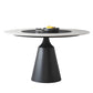 Modern Round Pub Table Stone Top Black Base Pedestal Casual Dining Table White Black Without Chairs Clearhalo 'Dining Tables & Seating' 'Dining Tables' 'dining_table' 'furn' 'furn_dining_table' 'Furniture' 'Kitchen & Dining Furniture' 5097594
