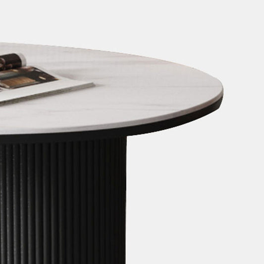 ゴールドオーバルストーンダイニングサイトテーブルモダンアイアンダブルペデスタルダイニングテーブル