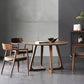 Modern Solid Wood Dining Room Collection Double Pedestal Dining Table in Walnut 47.2"L x 47.2"W x 29.5"H Without Chairs Clearhalo 'Dining Tables & Seating' 'Dining Tables' 'dining_table' 'furn' 'furn_dining_table' 'Furniture' 'Kitchen & Dining Furniture' 5097650