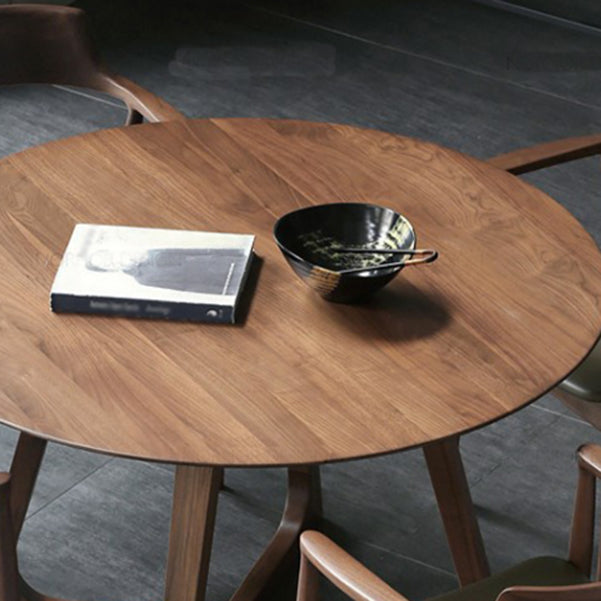 Modern Solid Wood Dining Room Collection Double Pedestal Dining Table in Walnut Clearhalo 'Dining Tables & Seating' 'Dining Tables' 'dining_table' 'furn' 'furn_dining_table' 'Furniture' 'Kitchen & Dining Furniture' 5097653