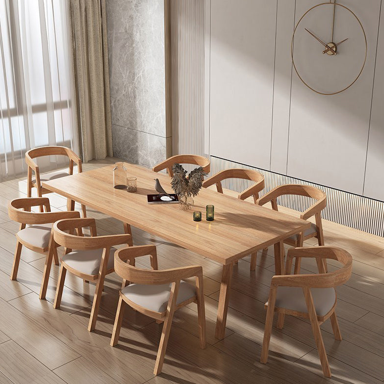 Modern Pine Solid Wood Dining Room Table 4 Legs Natural Rectangle Dining Table 63"L x 27.6"W x 29.5"H Without Chairs Clearhalo 'Dining Tables & Seating' 'Dining Tables' 'dining_table' 'furn' 'furn_dining_table' 'Furniture' 'Kitchen & Dining Furniture' 5097664