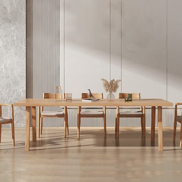 Modern Pine Solid Wood Dining Room Table 4 Legs Natural Rectangle Dining Table 86.6"L x 35.4"W x 29.5"H Without Chairs Clearhalo 'Dining Tables & Seating' 'Dining Tables' 'dining_table' 'furn' 'furn_dining_table' 'Furniture' 'Kitchen & Dining Furniture' 5097667