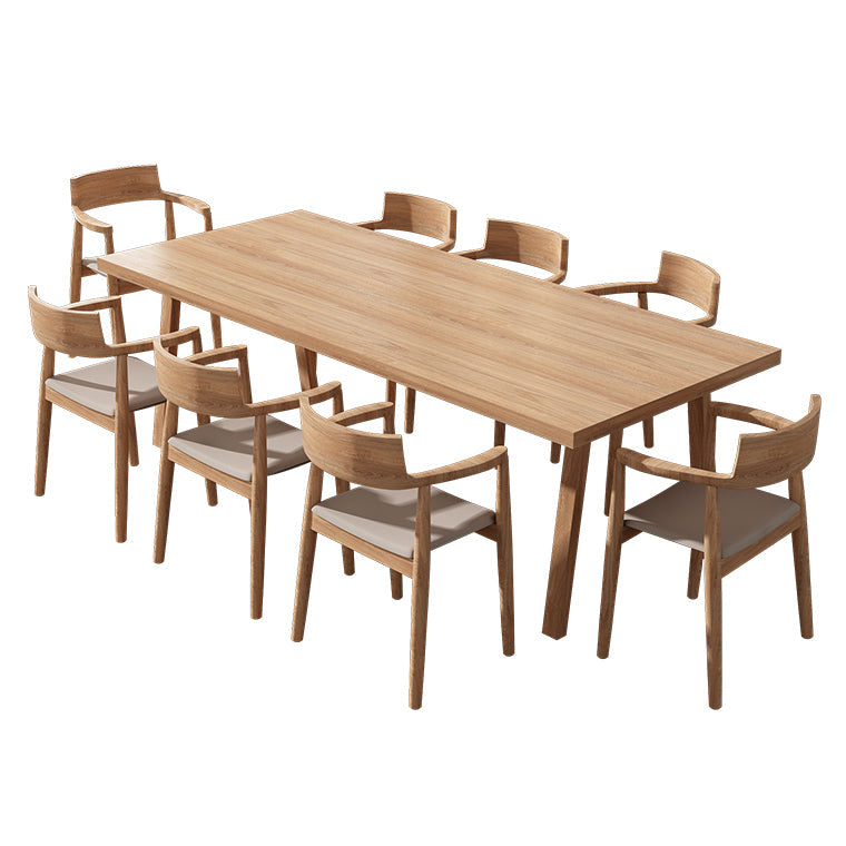 Modern Pine Solid Wood Dining Room Table 4 Legs Natural Rectangle Dining Table Clearhalo 'Dining Tables & Seating' 'Dining Tables' 'dining_table' 'furn' 'furn_dining_table' 'Furniture' 'Kitchen & Dining Furniture' 5097672