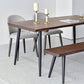 Black Iron Tripod Base Dining Table Modern Industrial Solid Wood Top Table