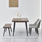Black Iron Tripod Base Dining Table Modern Industrial Solid Wood Top Table