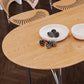 Oval 4 Legs Steel Dining Table Modern Wood Top Chrome Base Dining Site Table