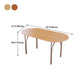 Oval 4 Legs Steel Dining Table Modern Wood Top Chrome Base Dining Site Table
