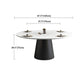 Modern Round Dining Table White and Black Metal Base Convertible Dining Table