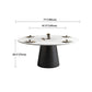 Modern Round Dining Table White and Black Metal Base Convertible Dining Table
