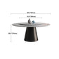 Modern Round Dining Table White and Black Metal Base Convertible Dining Table