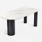 Modern 3 Legs Dining Table Stone Top and Metal Base in Black Dining Table White Without Chairs Clearhalo 'Dining Tables & Seating' 'Dining Tables' 'dining_table' 'furn' 'furn_dining_table' 'Furniture' 'Kitchen & Dining Furniture' 5097743