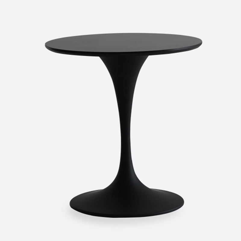 リビングルームラウンドトップダイニングテーブルメタルベース付きコンテンポラリーダイニングテーブル