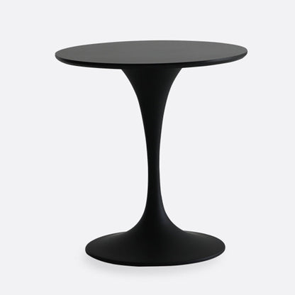 リビングルームラウンドトップダイニングテーブルメタルベース付きコンテンポラリーダイニングテーブル