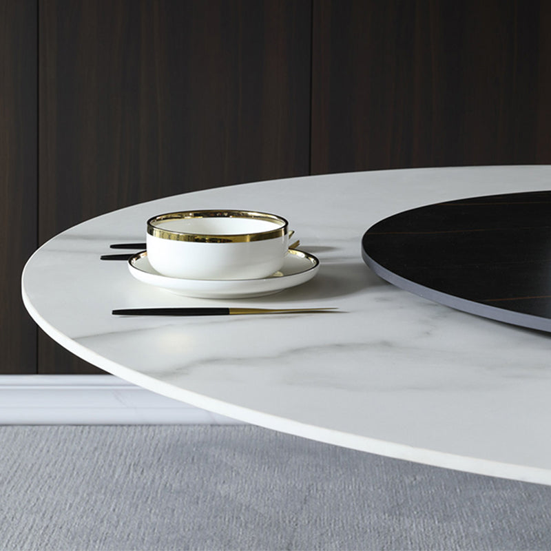 Ronde stenen bovenste eettafel eigentijdse eettafel met draaitafel
