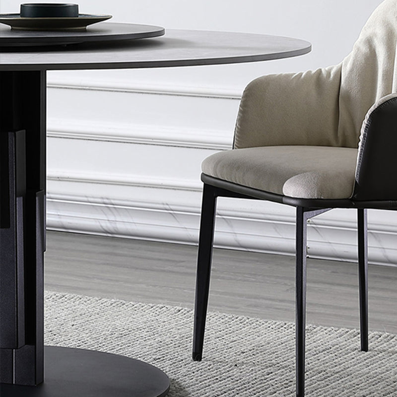 Ronde stenen bovenste eettafel eigentijdse eettafel met draaitafel