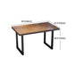 Mesa de comedor de madera maciza marrón mesa de comedor industrial con marco negro