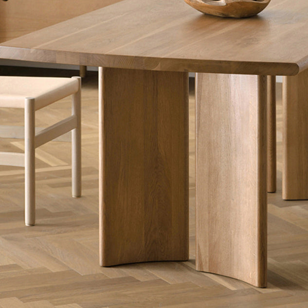 Mesa de madera de ceniza moderna para mesa de cocina rectangular de restaurantes con 4 patas