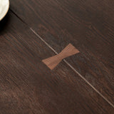 Round Solid Wood Dining Table Brown 4 Legs Dining Table with Metal Base