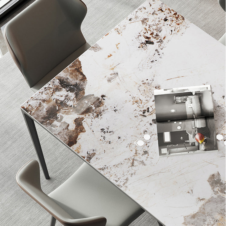Mesa de comedor de piedra sinterizada para la mesa de cocina moderna del restaurante con 4 patas