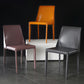 Faux Leather Contemporary Home Side Chair Matte Finish Solid Back Dining Chair