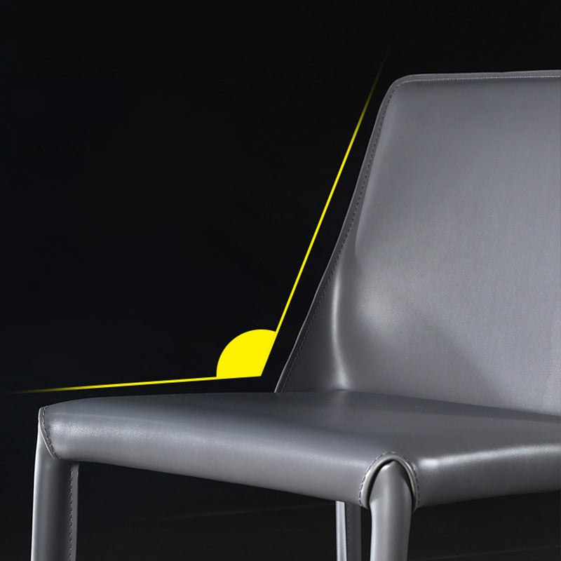 Faux Leather Contemporary Home Side Chair Matte Finish Solid Back Dining Chair