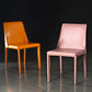 Faux Leather Contemporary Home Side Chair Matte Finish Solid Back Dining Chair