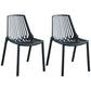 Glam Style Dining Room Chair Plastic Slat Back Chair for Indoor