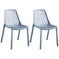 Glam Style Dining Room Chair Plastic Slat Back Chair for Indoor