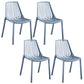 Glam Style Dining Room Chair Plastic Slat Back Chair for Indoor