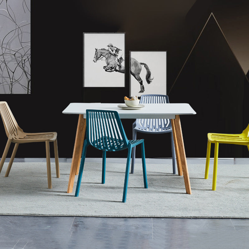 Sedia da sala da pranzo in stile glam sedia posteriore in plastica per interni