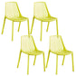 Glam Style Dining Room Chair Plastic Slat Back Chair for Indoor