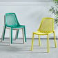 Glam Style Dining Room Chair Plastic Slat Back Chair for Indoor