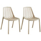 Glam Style Dining Room Chair Plastic Slat Back Chair for Indoor