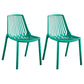 Glam Style Dining Room Chair Plastic Slat Back Chair for Indoor