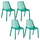 Glam Style Dining Room Chair Plastic Slat Back Chair for Indoor