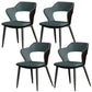 Faux Leather Modern Indoor Side Chair Matte Finish Open Back Dining Chair