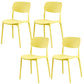 Plastic Scandinavian Armless Chair Open Back Dining Room Chair