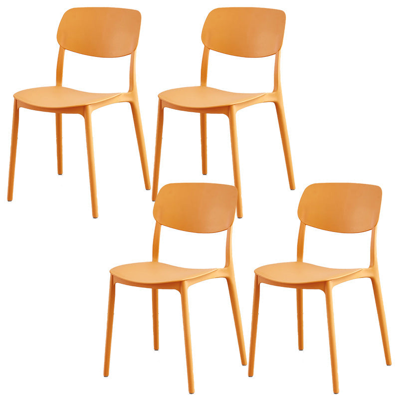 Plastic Scandinavian Armless Chair Open Back Dining Room Chair