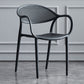 Scandinavian Plastic Arm Chair Open Back Kitchen Dining Room Chair Black 1 Piece Clearhalo 'Dining Chairs' 'Dining Tables & Seating' 'dining_chair' 'furn' 'furn_dining_chair' 'Furniture' 'Kitchen & Dining Furniture' 5098188